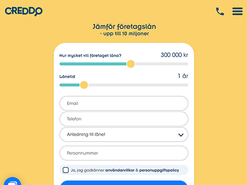 Creddo webbsida