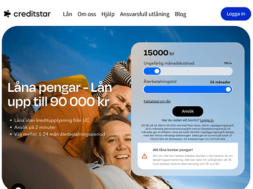 Creditstar webbsida