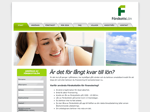 FörskottsLön webbsida