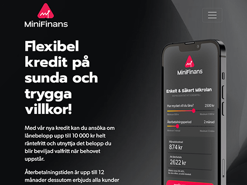 Minifinans webbsida