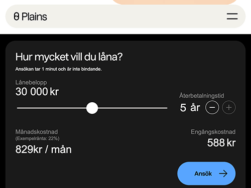 Plains webbsida