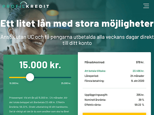 Profilkredit webbsida