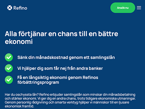 Refino webbsida